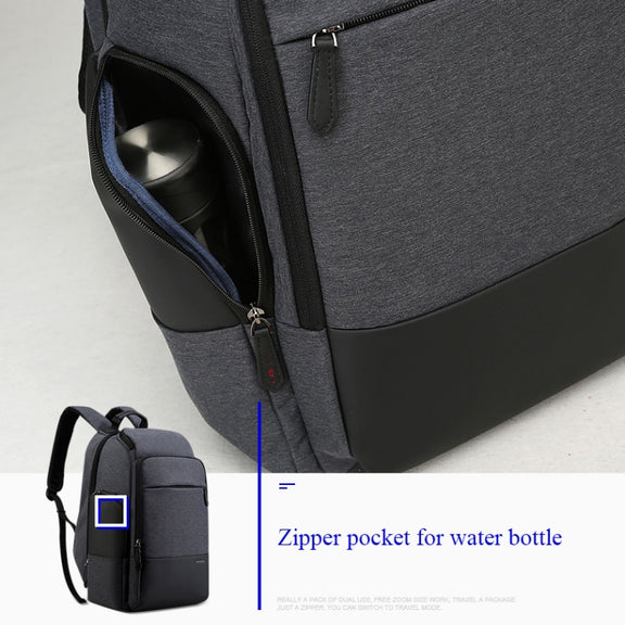Bopai 851-014518 Business Water-resistant Three-layer Large Capacity Double Shoulder Bag,with USB Charging Port, Size: 37x21x47.5cm (Black)