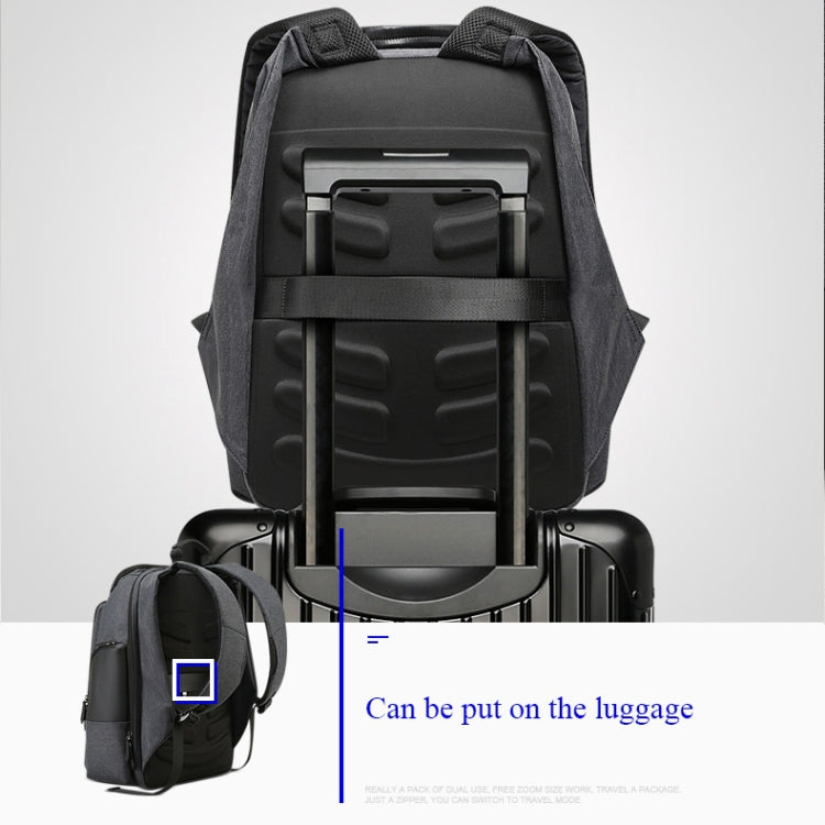 Bopai 851-014518 Business Water-resistant Three-layer Large Capacity Double Shoulder Bag,with USB Charging Port, Size: 37x21x47.5cm (Black)
