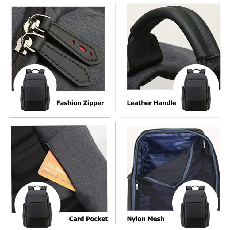 Bopai 851-014518 Business Water-resistant Three-layer Large Capacity Double Shoulder Bag,with USB Charging Port, Size: 37x21x47.5cm (Black)