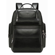 Bopai 851-019811 Large Capacity Anti-theft Water-resistant Leathar Backpack Laptop Tablet Bag for 15.6 inch and Below, with USB Charging Port(Black)