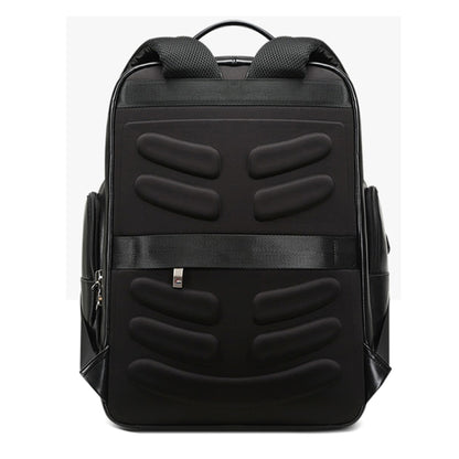 Bopai 851-019811 Large Capacity Anti-theft Waterproof Leathar Backpack Laptop Tablet Bag for 15.6 inch and Below, with USB Charging Port(Black) - free shipping - PMC Jewellery - Order now!