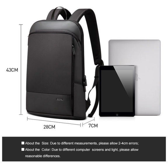 Bopai 851-023331 Ultrathin Anti-theft Water-resistant Backpack Laptop Tablet Bag for 14 inch and Below(Black)