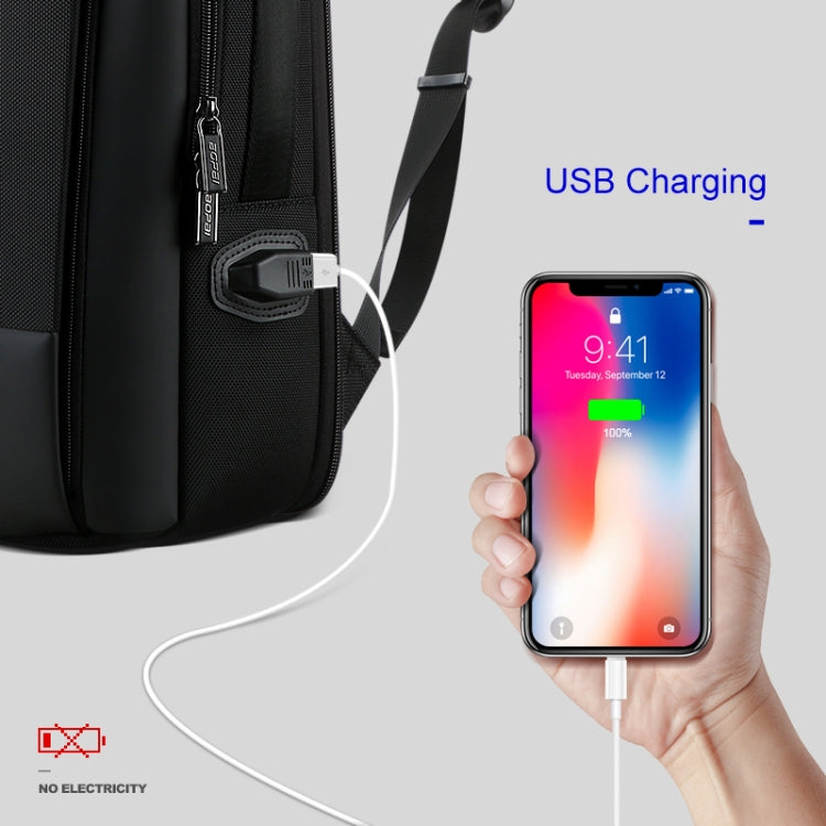 Bopai 61-07311 Large Capacity Anti-theft Waterproof Backpack Laptop Tablet Bag for 15.6 inch and Below, External  USB Charging Port(Black) - free shipping - PMC Jewellery - Order now!
