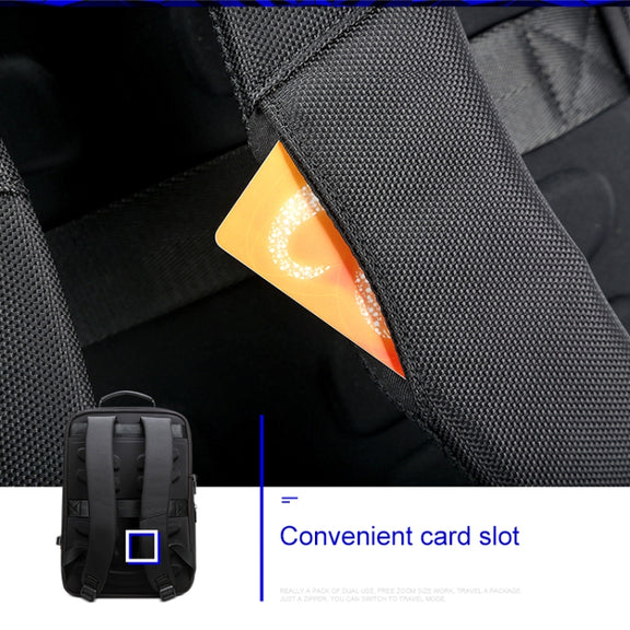 Bopai 61-07311 Large Capacity Anti-theft Water-resistant Backpack Laptop Tablet Bag for 15.6 inch and Below, External  USB Charging Port(Black)