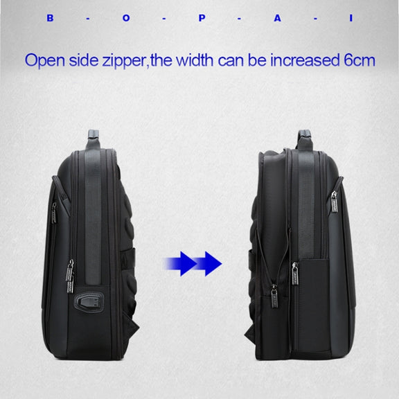 Bopai 61-07311 Large Capacity Anti-theft Water-resistant Backpack Laptop Tablet Bag for 15.6 inch and Below, External  USB Charging Port(Black)