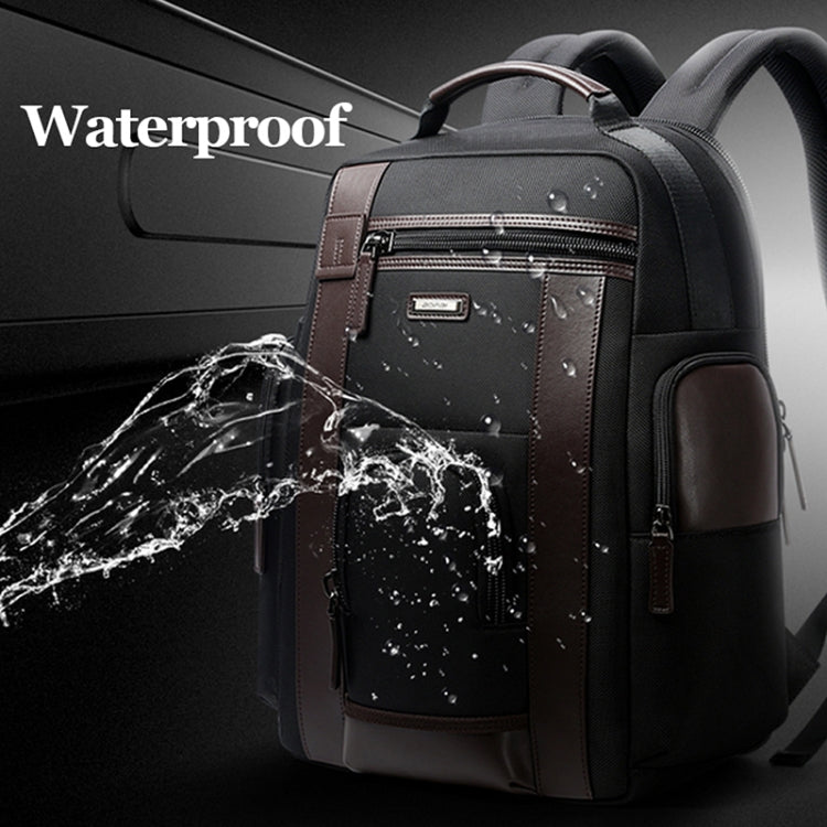 Bopai 851-008821 Outdoor Breathable Water-resistant Anti-theft Large Capacity Double Shoulder Bag,with USB Charging Port, Size: 36x17x41.5cm (Black)