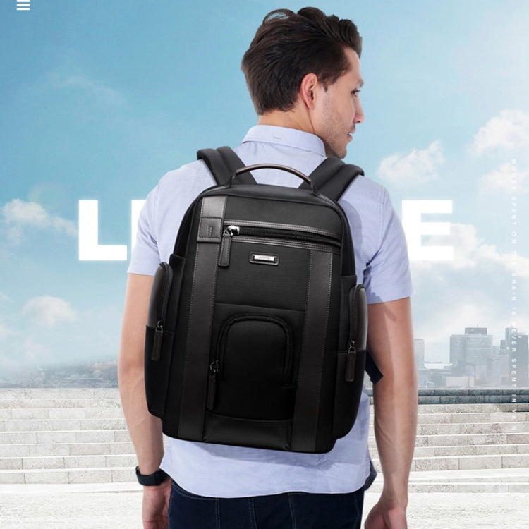 Bopai 851-008821 Outdoor Breathable Water-resistant Anti-theft Large Capacity Double Shoulder Bag,with USB Charging Port, Size: 36x17x41.5cm (Black)