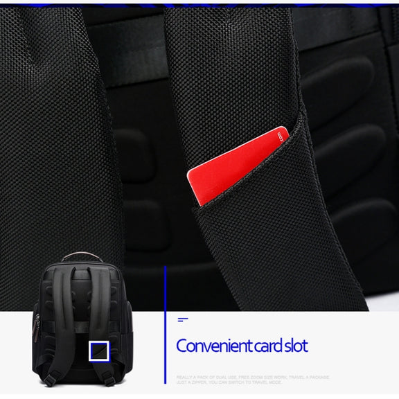Bopai 851-008821 Outdoor Breathable Water-resistant Anti-theft Large Capacity Double Shoulder Bag,with USB Charging Port, Size: 36x17x41.5cm (Black)