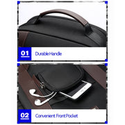 Bopai 851-008821 Outdoor Breathable Water-resistant Anti-theft Large Capacity Double Shoulder Bag,with USB Charging Port, Size: 36x17x41.5cm (Black)