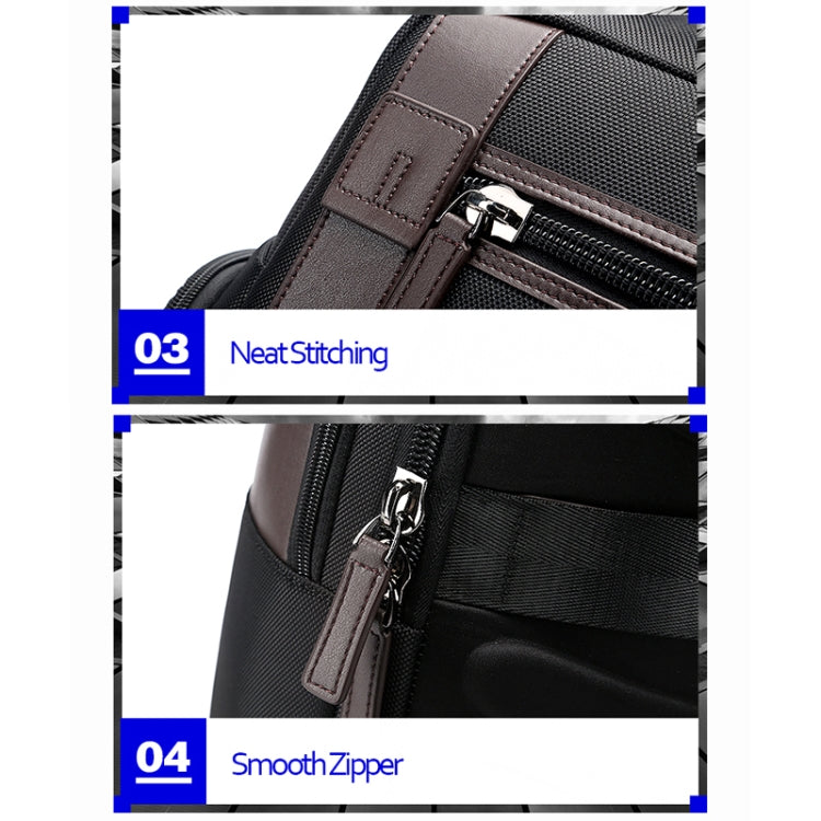 Bopai 851-008821 Outdoor Breathable Water-resistant Anti-theft Large Capacity Double Shoulder Bag,with USB Charging Port, Size: 36x17x41.5cm (Black)