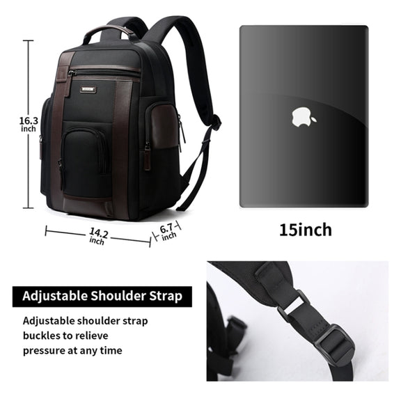Bopai 851-008821 Outdoor Breathable Water-resistant Anti-theft Large Capacity Double Shoulder Bag,with USB Charging Port, Size: 36x17x41.5cm (Black)