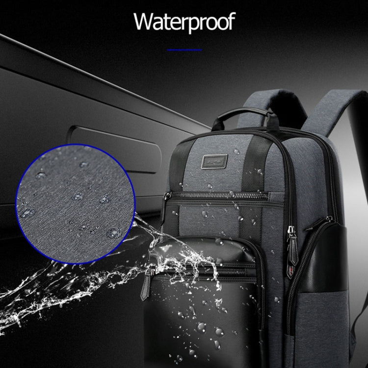 Bopai 851-014318 Fashion Outdoor Breathable Water-resistant Anti-theft Three-layer Large Capacity Double Shoulder Bag,with USB Charging Port, Size: 31x17x44cm(Grey)
