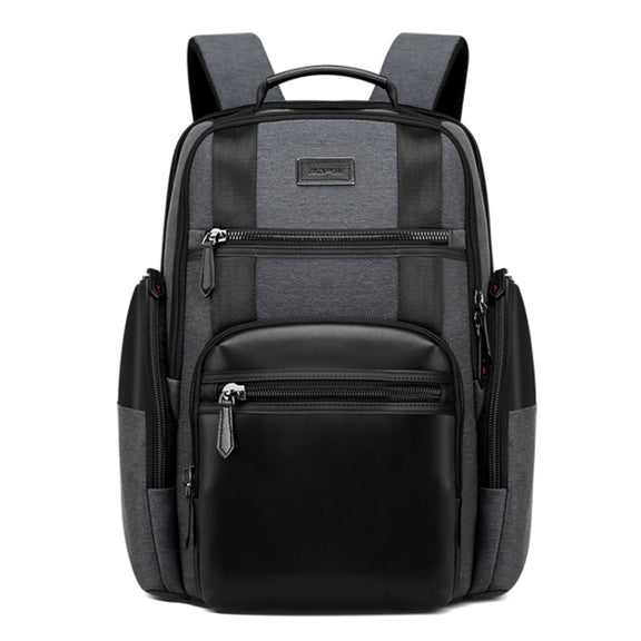 Bopai 851-014318 Fashion Outdoor Breathable Water-resistant Anti-theft Three-layer Large Capacity Double Shoulder Bag,with USB Charging Port, Size: 31x17x44cm(Grey)