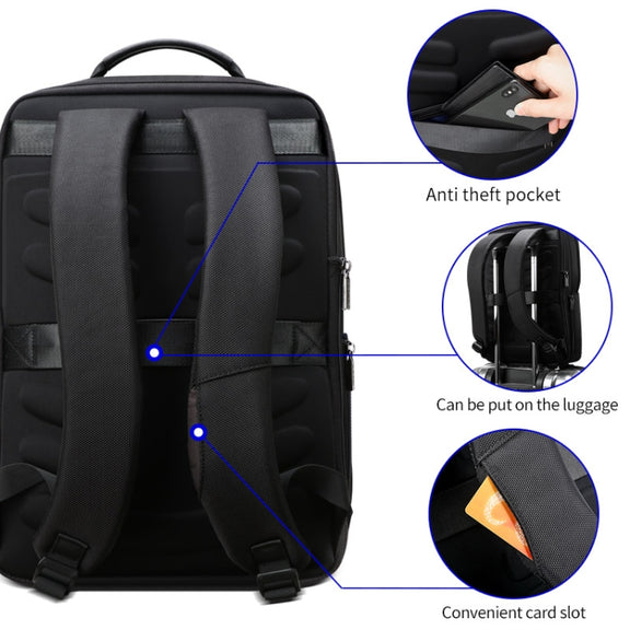 Bopai 61-02511 Business Travel Breathable Water-resistant Anti-theft Man Backpack, Size: 30x15x44cm(Black)