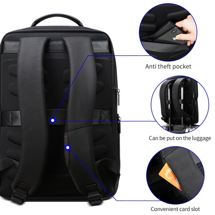 Bopai 61-02511 Business Travel Breathable Water-resistant Anti-theft Man Backpack, Size: 30x15x44cm(Black)