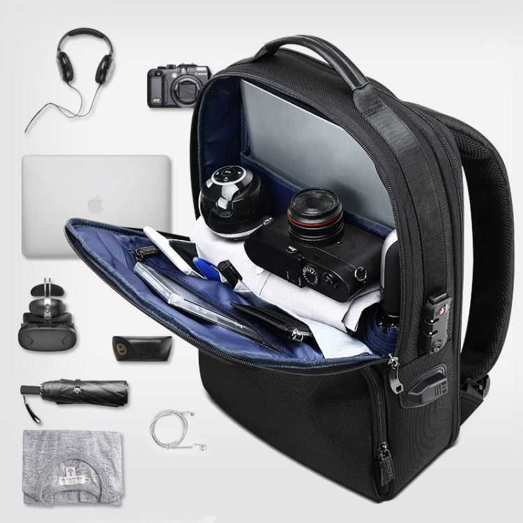 Bopai 61-02511 Business Travel Breathable Water-resistant Anti-theft Man Backpack, Size: 30x15x44cm(Black)