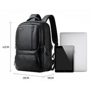 Bopai 851-023911 Top-grain Leather Business Breathable Anti-theft Man Backpack, Size: 28x18x42cm(Black)