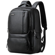 Bopai 851-023911 Top-grain Leather Business Breathable Anti-theft Man Backpack, Size: 28x18x42cm(Black)