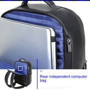 Bopai 851-023911 Top-grain Leather Business Breathable Anti-theft Man Backpack, Size: 28x18x42cm(Black)