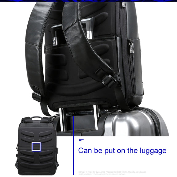 Bopai 851-023911 Top-grain Leather Business Breathable Anti-theft Man Backpack, Size: 28x18x42cm(Black)
