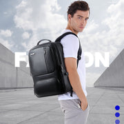 Bopai 851-024011 Top-grain Leather Business Breathable Anti-theft Man Backpack, Size: 28x18x42cm(Black)