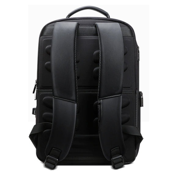 Bopai 851-024011 Top-grain Leather Business Breathable Anti-theft Man Backpack, Size: 28x18x42cm(Black)