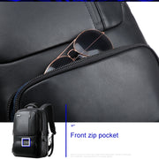 Bopai 851-024011 Top-grain Leather Business Breathable Anti-theft Man Backpack, Size: 28x18x42cm(Black)