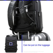 Bopai 851-024011 Top-grain Leather Business Breathable Anti-theft Man Backpack, Size: 28x18x42cm(Black)
