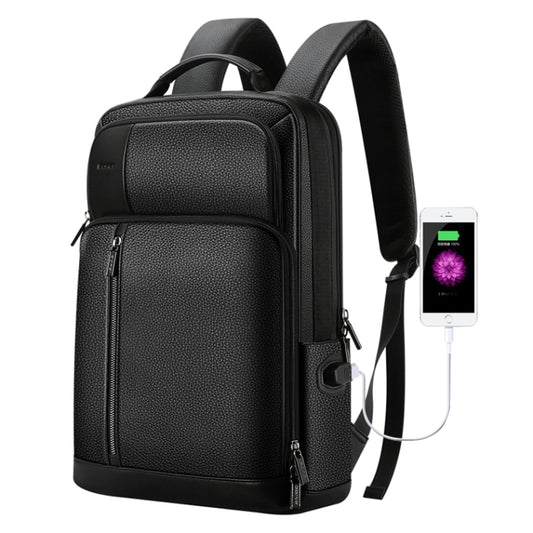 Bopai 851-036611 Large Capacity Top-grain leather Business Breathable Man Backpack, Size: 30x12x43cm(Black) - free shipping - PMC Jewellery - Order now!