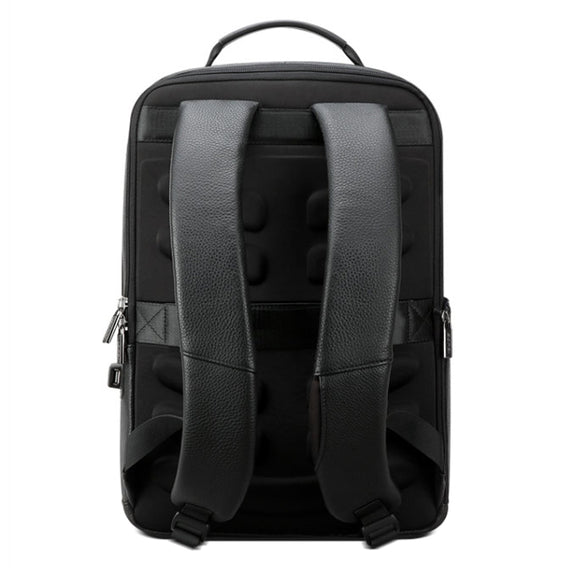 Bopai 851-036611 Large Capacity Top-grain leather Business Breathable Man Backpack, Size: 30x12x43cm(Black)