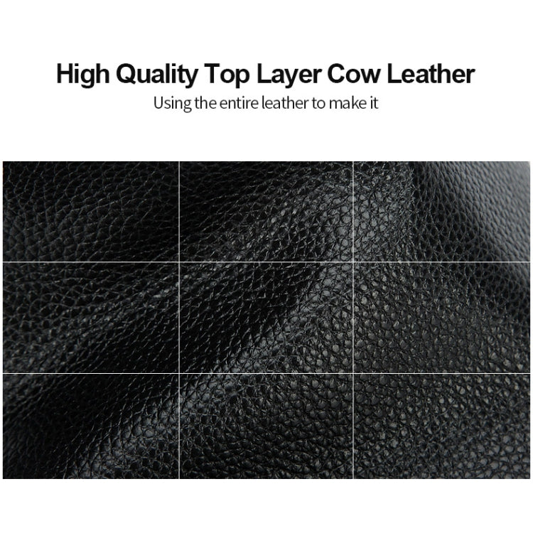 Bopai 851-036611 Large Capacity Top-grain leather Business Breathable Man Backpack, Size: 30x12x43cm(Black)