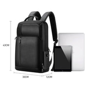 Bopai 851-036611 Large Capacity Top-grain leather Business Breathable Man Backpack, Size: 30x12x43cm(Black)
