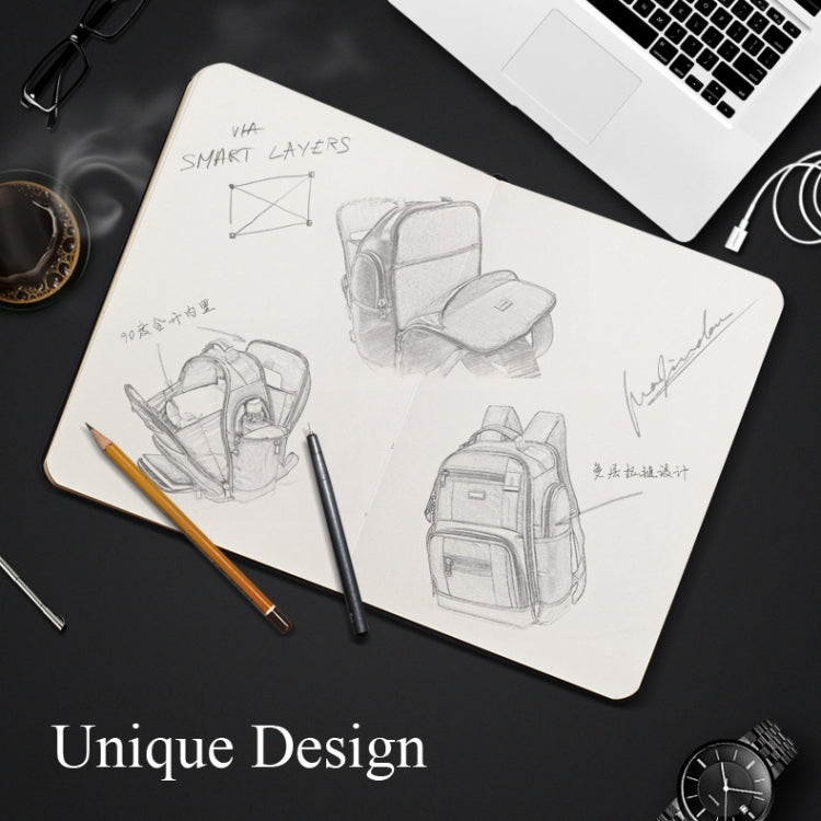 Bopai 11-85301 15.6 inch Large Capacity Multi-layer Zipper Bag Design Breathable Laptop Backpack, Size: 35 x 20 x 43cm(Black) - free shipping - PMC Jewellery - Order now!