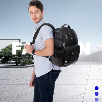 Bopai 11-85301 15.6 inch Large Capacity Multi-layer Zipper Bag Design Breathable Laptop Backpack, Size: 35 x 20 x 43cm(Black) - free shipping - PMC Jewellery - Order now!