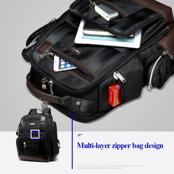 Bopai 11-85301 15.6 inch Large Capacity Multi-layer Zipper Bag Design Breathable Laptop Backpack, Size: 35 x 20 x 43cm(Black)