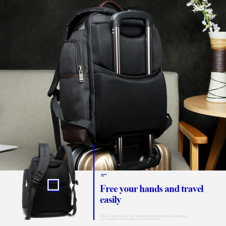 Bopai 11-85301 15.6 inch Large Capacity Multi-layer Zipper Bag Design Breathable Laptop Backpack, Size: 35 x 20 x 43cm(Black) - free shipping - PMC Jewellery - Order now!