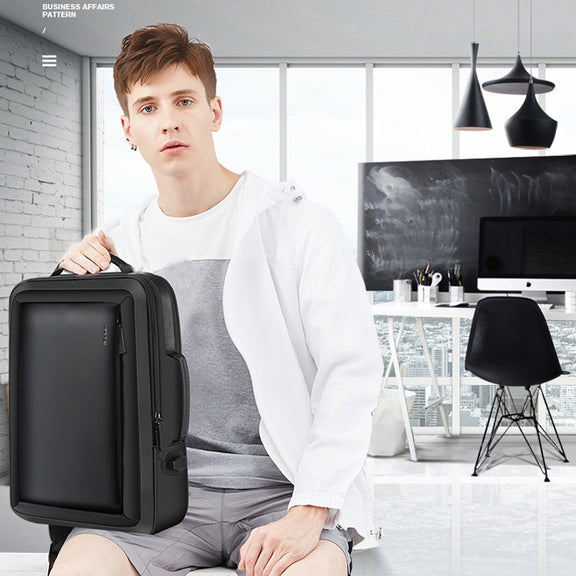 Bopai 751-006551 Large Capacity Business Casual Breathable Laptop Backpack with External USB Interface, Size: 30 x 12 x 44cm(Black)