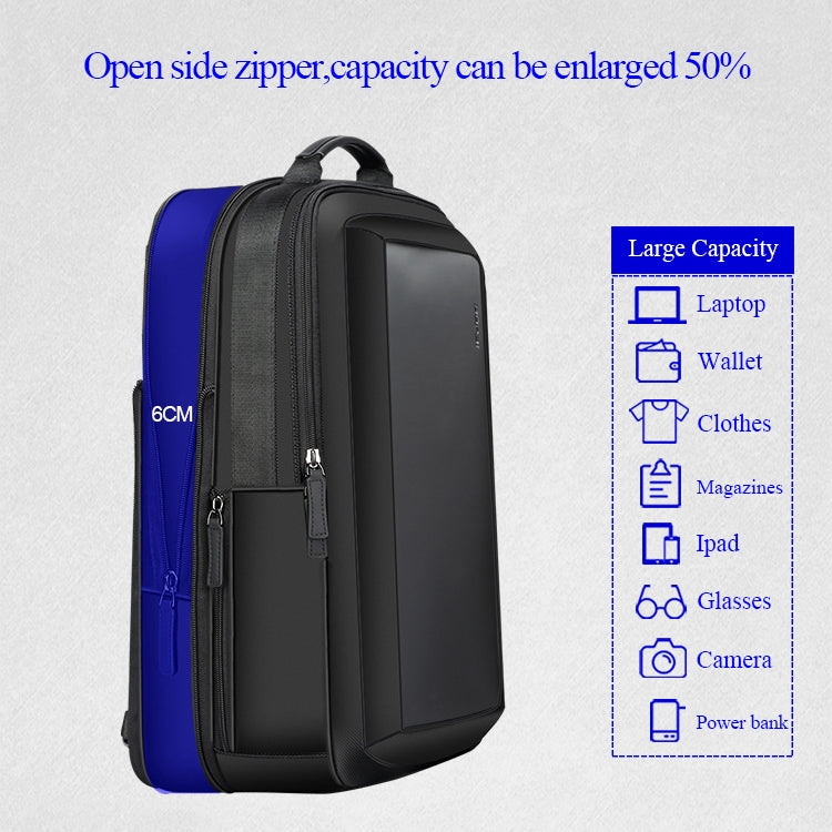 Bopai 751-006551 Large Capacity Business Casual Breathable Laptop Backpack with External USB Interface, Size: 30 x 12 x 44cm(Black)