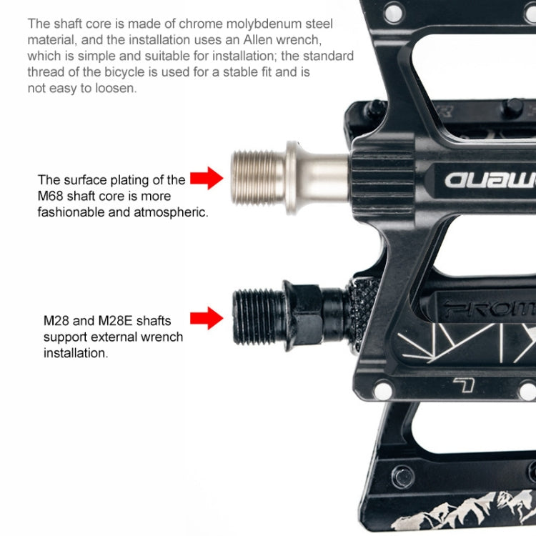 PROMEND PD-M68 1 Pair Mountain Bicycle Aluminum Alloy 3-Bearings Pedals