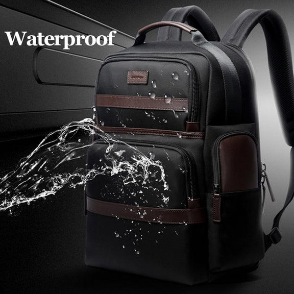 Bopai 751-007301 Business Anti-theft Water-resistant Large Capacity Double Shoulder Bag,with USB Charging Port, Size: 28x19x42cm(Black)