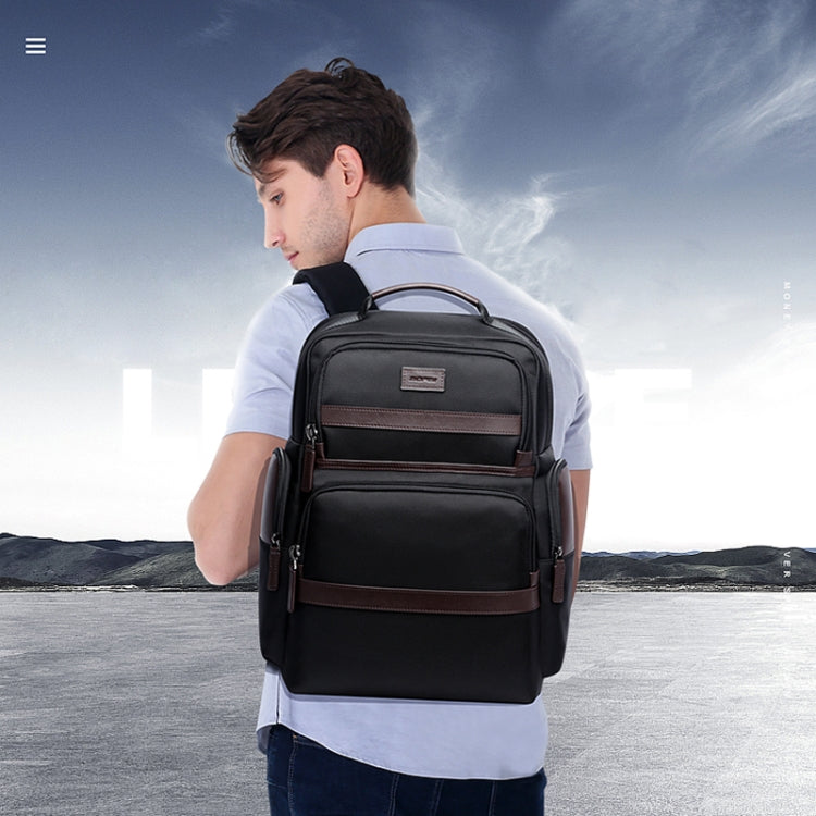 Bopai 751-007301 Business Anti-theft Water-resistant Large Capacity Double Shoulder Bag,with USB Charging Port, Size: 28x19x42cm(Black)