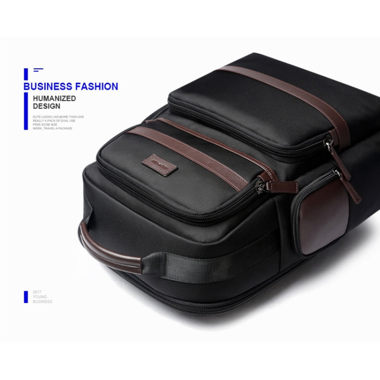 Bopai 751-007301 Business Anti-theft Water-resistant Large Capacity Double Shoulder Bag,with USB Charging Port, Size: 28x19x42cm(Black)