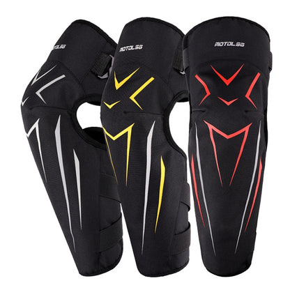 MOTOLSG 2 in 1 Knee Pads Motorcycle Bicycle Riding Warm Fleece Soft Protective Gear with CE Protector (Black White) - free shipping - PMC Jewellery - Order now!