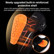 MOTOLSG 2 in 1 Knee Pads Motorcycle Bicycle Riding Warm Fleece Soft Protective Gear with CE Protector (Black White)