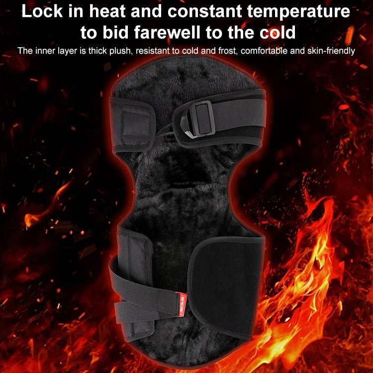 MOTOLSG 2 in 1 Knee Pads Motorcycle Bicycle Riding Warm Fleece Soft Protective Gear with CE Protector (Black Red) - Protective Gear by MOTOLSG | Online Shopping South Africa | PMC TechLife | Buy Now Pay Later Mobicred