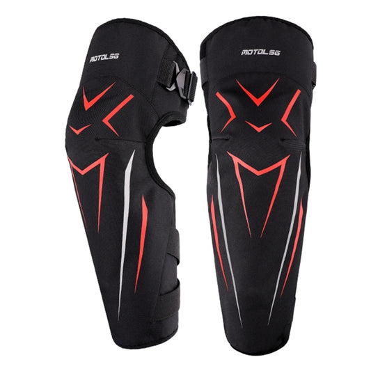 MOTOLSG 2 in 1 Knee Pads Motorcycle Bicycle Riding Warm Fleece Soft Protective Gear (Black Red) - free shipping - PMC Jewellery - Order now!