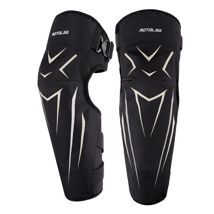 MOTOLSG 2 in 1 Knee Pads Motorcycle Bicycle Riding Warm Fleece Soft Protective Gear (Black White) - free shipping - PMC Jewellery - Order now!