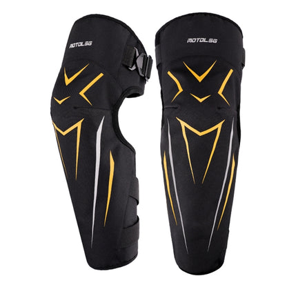 MOTOLSG 2 in 1 Knee Pads Motorcycle Bicycle Riding Warm Fleece Soft Protective Gear (Black Yellow) - free shipping - PMC Jewellery - Order now!