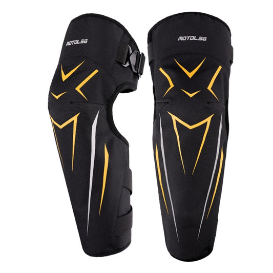 MOTOLSG 2 in 1 Knee Pads Motorcycle Bicycle Riding Warm Fleece Soft Protective Gear (Black Yellow) - free shipping - PMC Jewellery - Order now!