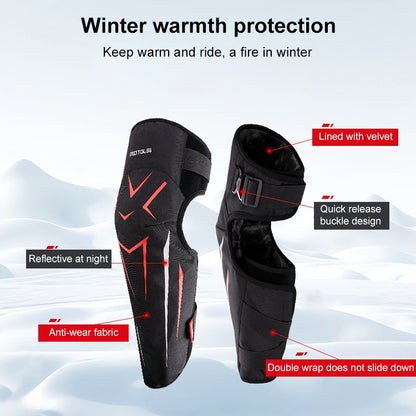 MOTOLSG 2 in 1 Knee Pads Motorcycle Bicycle Riding Warm Fleece Soft Protective Gear (Black Yellow) - free shipping - PMC Jewellery - Order now!